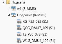 Пример папки «Подсети»